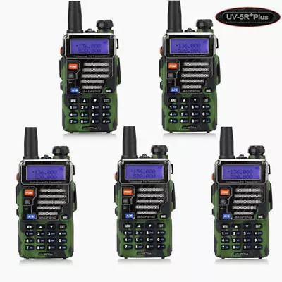 $134.99 • Buy 5x Baofeng UV-5R Plus Camouflage 2m/70cm Band VHF UHF Ham Handheld Two-Way Radio