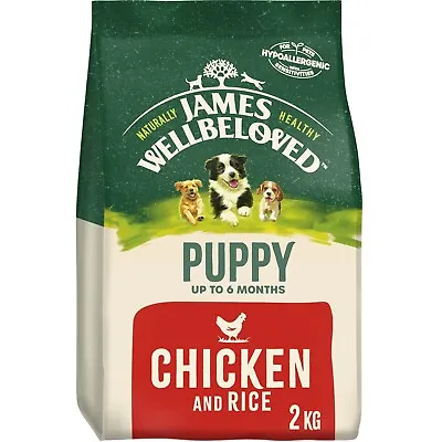 2kg James Wellbeloved Natural Puppy Complete Dry Dog Food Chicken & Rice • £10.99