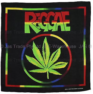 Bandana Cotton Head Scarf Wrap Mull Weeds Marijuana Hippie Cannabis Leaf REGGAE  • $4.95