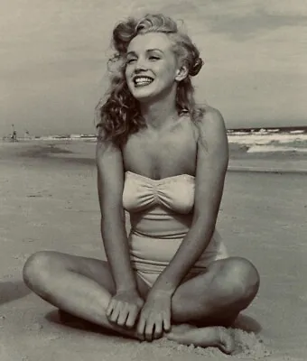 Marilyn Monroe - Sitting On The Beach With A Bikini On !! • $2.22