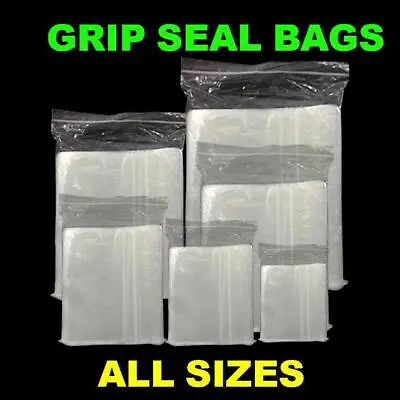 GRIP SEAL BAGS Self Resealable Clear Polythene Poly Plastic Zip Lock *All Sizes* • £195.95