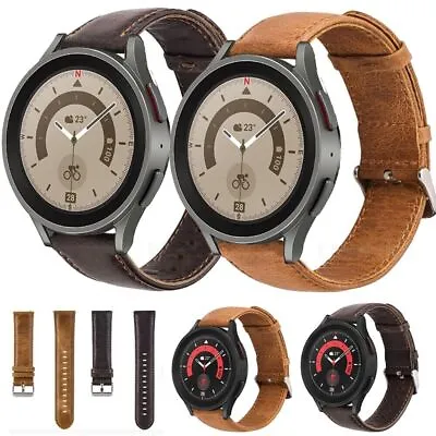 Leather Strap For Samsung Galaxy Watch 5/5 Pro 4/4 Classic 40/44mm Active 2 Band • $17.01