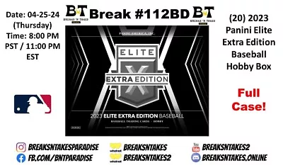 DETROIT TIGERS 2023 Elite Extra Edition Baseball CASE 20 BOX Break #112BD • $4.99