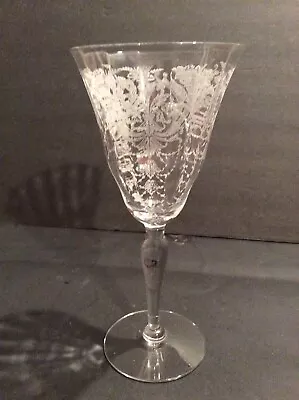 Vintage Morgantown Glass  Milan   Clear Etched 71/2  Elegant Glass Goblet • $18