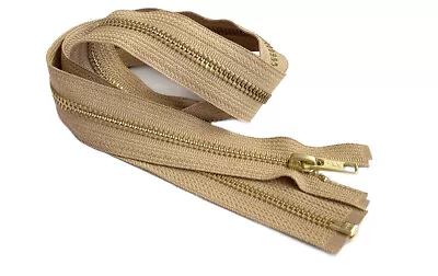 12 Inch Metal Zipper YKK #5 Golden Brass Medium Weight Separating Made In USA • $3.09