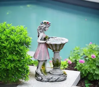 Garden Ornament Solar Powered Garden Angel Fairy Statue Home Decor Figurine • £14.59