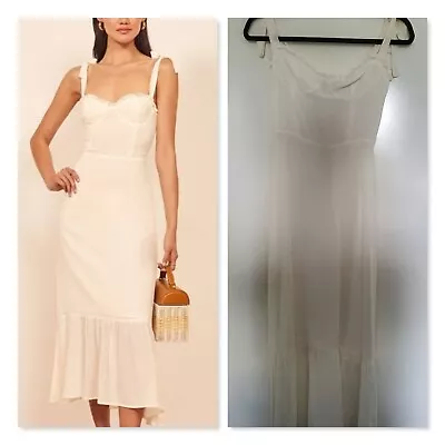 Reformation Nikita Midi Dress White Ivory Size 0 • $180