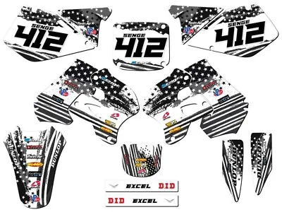 1996-1998 RM 125 MERICA Grey Senge Graphics Kit Compatible With Suzuki • $134.99