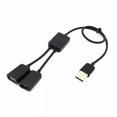 Black USB 2.0 Dual Ports Hub Cable Bus Power For Macbook PC & Mouse & Flash Disk • $7.35