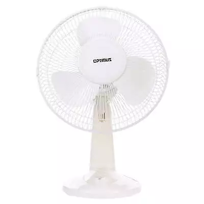 12 Inch Oscillating Table 3-Speed Fan In White • $36.99