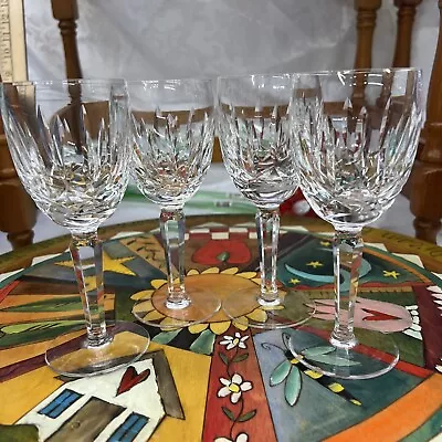 Waterford Kildare 6.5  Crystal Claret Wine Glasses Set Of 4 Vintage Plain Base • $69.99