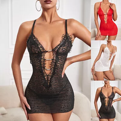 Womens Sexy Valentine Lingerie Lace Babydoll Underwear Nightwear Sleepwear Dress • £2.39