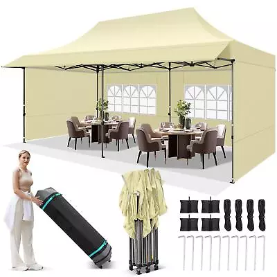 10x20ft Pop Up Canopy With Awning Heavy Duty Outdoor Commercial Vendors Gazebo • $284.99