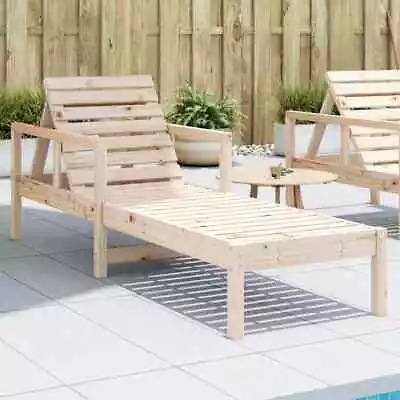 Sun Lounger Garden Bed Day Outdoor Lounge Chair Solid Wood Pine VidaXL • £117.99