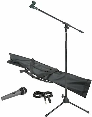 £26.95 • Buy Chord Dynamic Microphone, XLR Cable & Stand Boom Arm Kit With Carry Bag - BLACK 