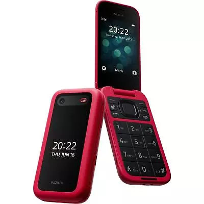 NEW Nokia 2660 Flip Mobile Phone 128MB 2.8  4G Unlocked Dual Sim Red • $129.95