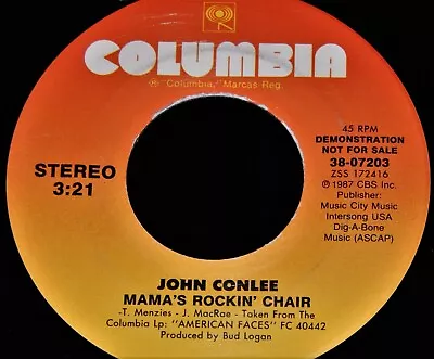 Vintage Record JOHN CONLEE: MAMMA'S ROCKIN' CHAIR PROMO 45 Rpm 1987 Country • $10