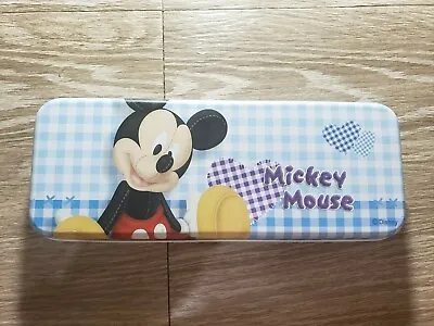 Disney Mickey Mouse Metal Pencil Case Blue • $12.96