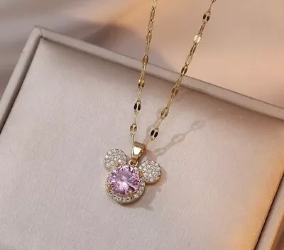 Pink Minnie Mouse Pendant Necklace • $12.99