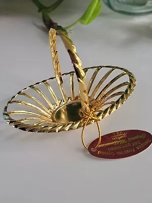 Austrian Crystal 24k Gold Plated Miniature Basket DÉcor  • $34.99