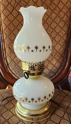 Vintage MCM Atomic Starburst Table Glass Lamp Retro Mid-Century Hurricane Lamp • $225