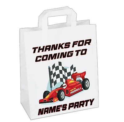 Personalised Racing Race Car Party Bags Treat Gift Bags Birthday - ADD ANY NAME • $18.93