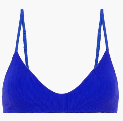 Vix By Paula Hermanny Milano Luli Ribbed Bikini Top Sz M Blue • $48