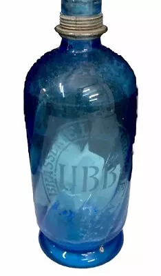 Vintage Blue Etched UBB Logo Glass Seltzer Bottle (Read Description) • $75