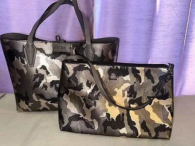 GUESS Bobbi Camo Pu Leather Reversible Shopper Tote Bag Shoulder Handbag 2PC Set • $80