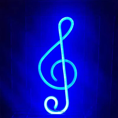 Music Note Neon Sign For Wall Decor Led Neon Light Wall Sign Hanging Art Blue • $10.99