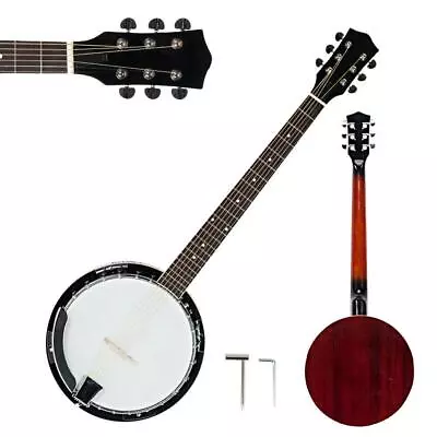 New 6 String Banjo Full Size With Closed Back 24 Brackets Head And Maple Neck US • $108.79