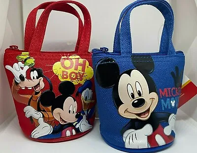 New Disney Mickey Mouse Goofy Donald Party Favor Mini Small Tote Gift Bag 2 PACK • $12