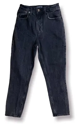 $33.60 • Buy Abecrombie And Fitch Womens High Rise Mom Black Jeans Size 24/00R Inseam 25