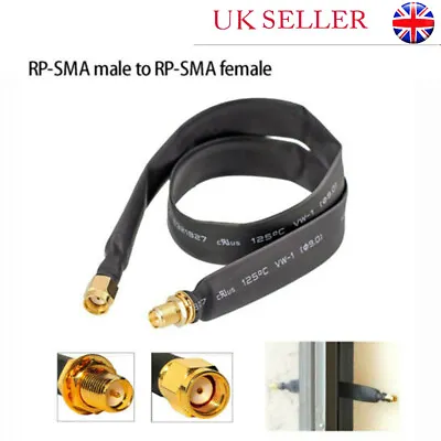 £7.49 • Buy 25/40CM RP SMA Male To RP SMA Female Flat Window Coaxial Extension Pigtail Cable