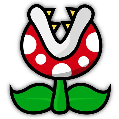 Super Mario Bros. Piranha Plant Shaped Vinyl Decal Sticker • $4.99