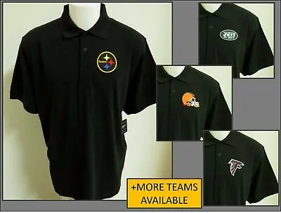 New Sz M-5XL Black NFL Men's Cotton #77U Polo Shirt • $34.99