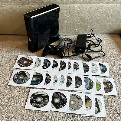 Microsoft Xbox 360 S Slim System Bundle + Controller Cords & 25 Games (no HDD) • $105