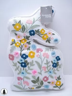 SEE DESCRIPTION Kirklands Floral Bunny Shaped Pillow Flowers Rabbit Nature • $36