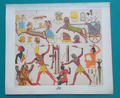 EGYPT Costume Of Warriors Chariots Slayer Of Captives- COLOR Print By A. Racinet • £21.23