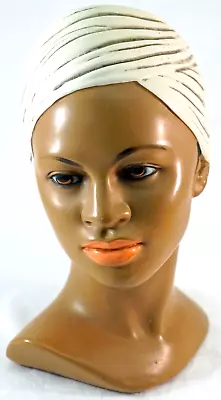 Marwal Polynesian Woman Head Bust Chalkware Vintage 1960s Turban Head Wrap • $59.95