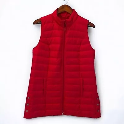 J Jill Water-Repellent Washable Down Puffer Vest Women’s Sz Small Red • $15.98