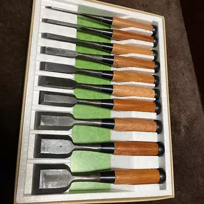 Chisel Japanese Carpentry Tools NOMI Set Of 10 Unused From Japan • £223.37