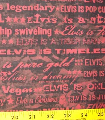 EP Elvis Presley Is Pop Star Christmas Rock Roll Cotton Fabric By The Half Yard • $6.95