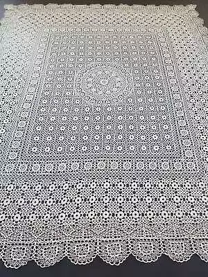 Vintage Point De Venise Needle Lace Banquet Tablecloth 280x230cm • $373.53