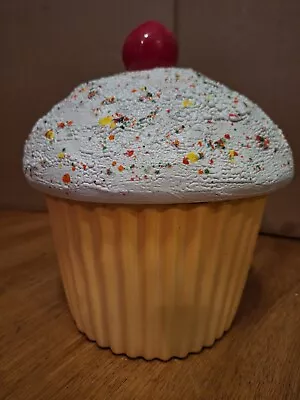 E.s. Molds Vintage 1977 Ceramic Cupcake Cookie Jar Canisters Frosting Sprinkles • $44.99