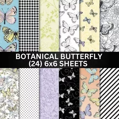 Stampin Up BOTANICAL BUTTERFLY Designer Series Paper Butterflies - (24) 6x6 Shts • $13.87