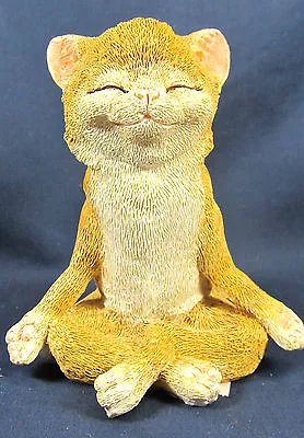 Yoga Cat Meditating In Lotus Pose Whimsical Figurine • $18.95