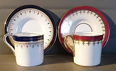 £40 • Buy Aynsley Coffee Cans & Saucers Blue & Red Sets VGC