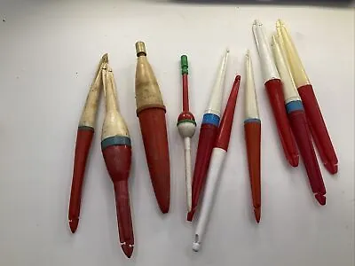 Vintage Fishing Bobbers Lot Plastic Pencil Floats • $19.50