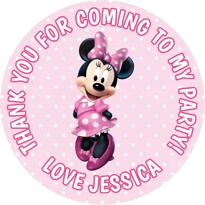 Disney Minnie Mouse Birthday Party Labels Loot Bag Box Sweet Cone Stickers • $5.66